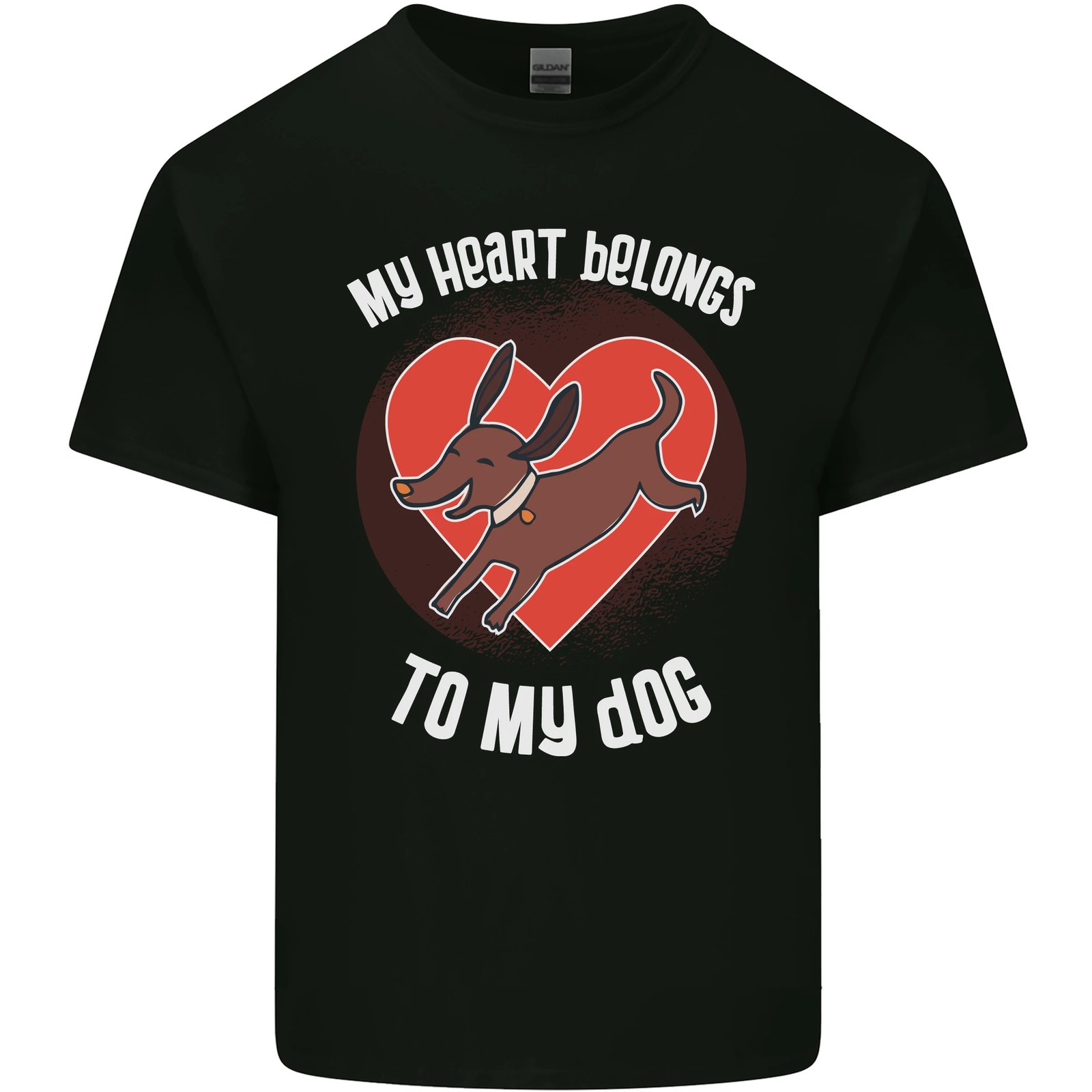 My Heart Belongs to My Dog Funny Mens Cotton T-Shirt Tee Top