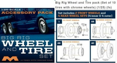 MOEBIUS 	1/25 Big Rig Wheel & Tire Set 10/pk  MOE1010-NEW