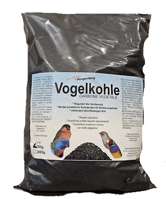 Birdsandmore Vogelkohle 500g für Vögel Darm bindet Giftstoffe bei Durchfall