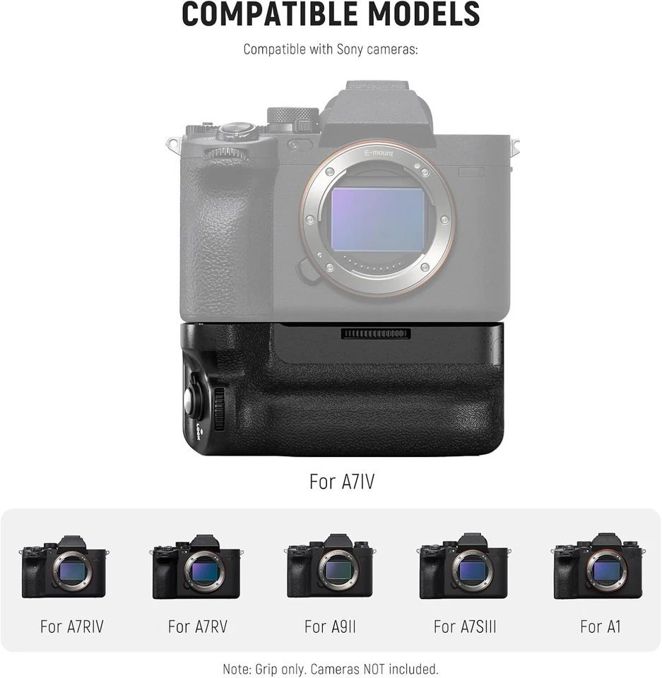 NEEWER Vertical Battery Grip Replacement for VG-C4EM with Two NP-FZ100 Batteries - Image 2 of 4
