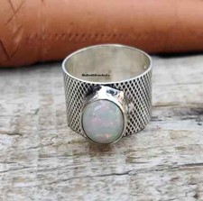 Opal Gemstone Ring 925 Sterling Silver Beautiful Handmade Ring All Size MK 