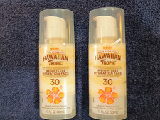  Lot of 2 New Hawaiian Tropic Hydration Weightless SPF 30 Face Sunscreen Lotion
