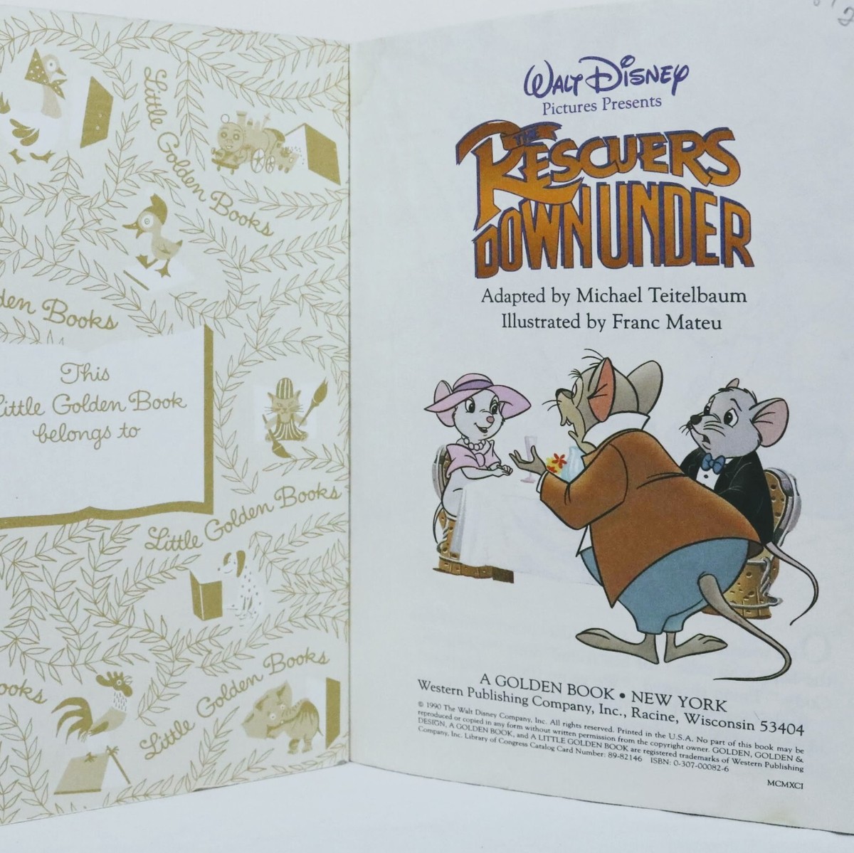 1990 Book The Rescuers Down Under Disney | eBay