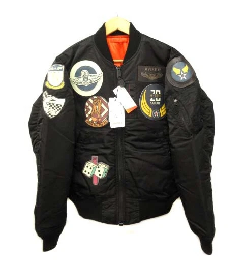 Men's Avirex Ma-1 Top Gun Flight Jacket 6102172 Military Black