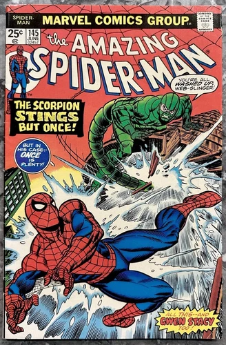 Amazing Spider-Man #145 Gwen Stacy Clone & Scorpion Appearance 1975 VG/F (5.0)