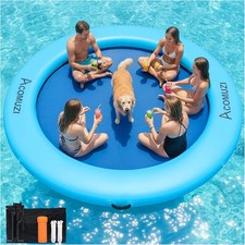 4/6/8/10/12FT Water Hammock Inflatable Floating Dock, Round Floating Ring Lake F