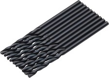 10pcs Black HSS Drill Bit, 1.5mm x 43mm  for Metal, Wood and Plastic