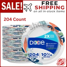 Disposable Paper Plates Recyclable Everyday Plates Dinner Size 10" Bulk 204 Pack