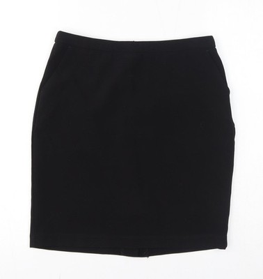 PADINI Damen Rock schwarz Polyester gerade & Bleistift Größe M Reißverschluss