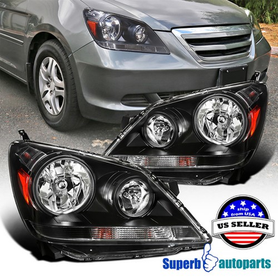 #ad #ad Fits 2005 2007 Honda Odyssey Headlights Turn Signal Black Replacement LeftRight $124.98