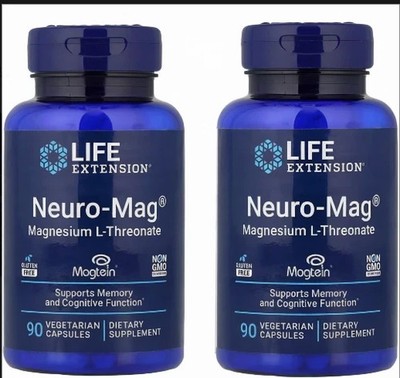 2 PACK Neuro-Mag Magnesium L-Threonate from 2000 mg Magtein - Life Extension New