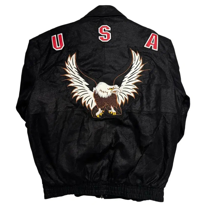 Ameri Mode Black Leather Biker Jacket, Size L - image 2