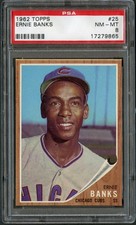 1962 Topps #25 Ernie Banks HOF PSA 8 NM-MT 17279865 