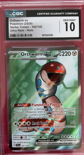 Orthworm Ex (2024) Ultra Rare Holo Stellar Crown #162/142 GM MT 10