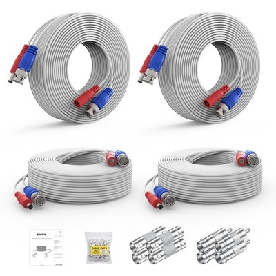 Security Camera Cable 4 30m/ 100ft Allinone Video Power Cables Bnc Extension W