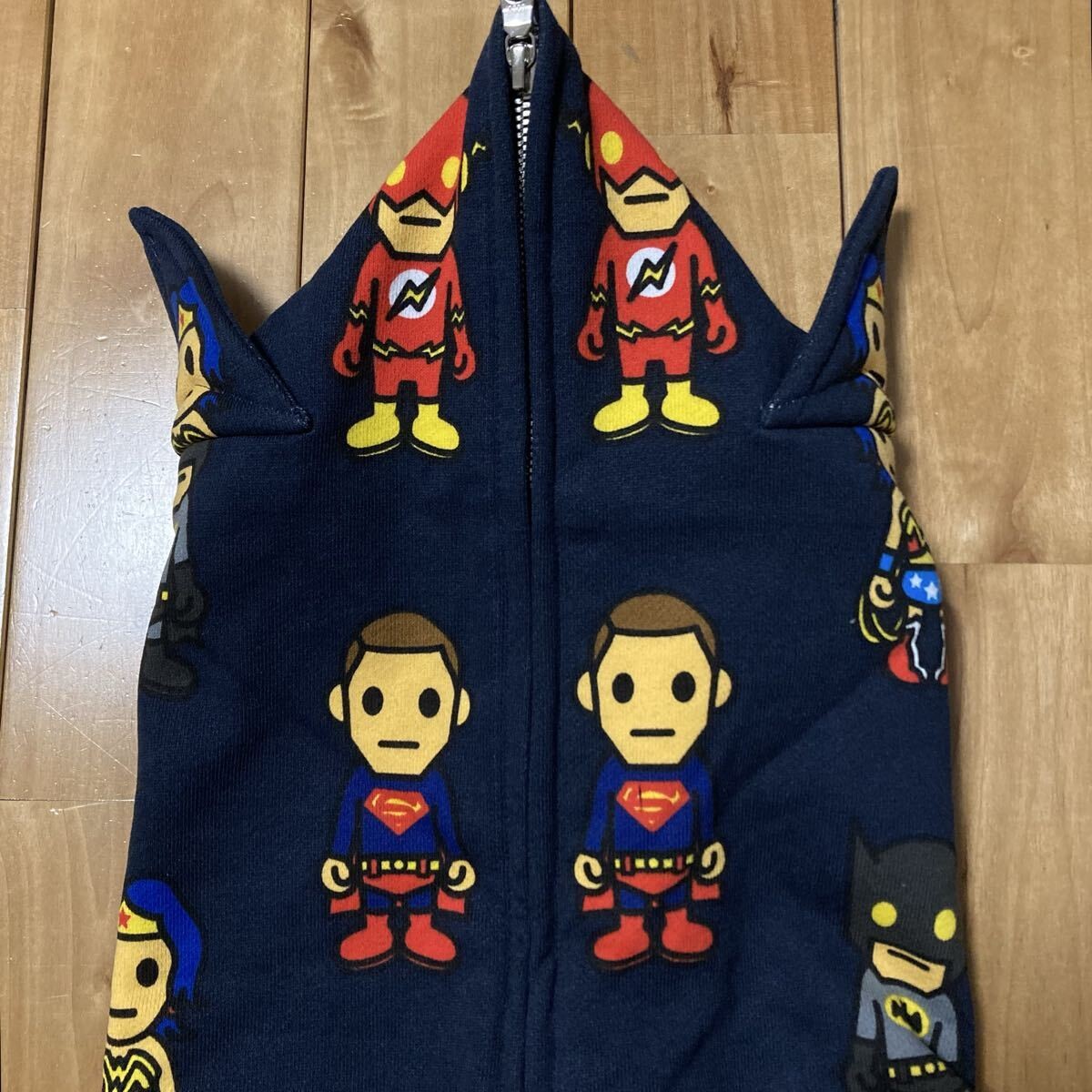 Dc Comics Bape Full Zip Hoodie M Size Navy A Bathing Ape No.aj1114