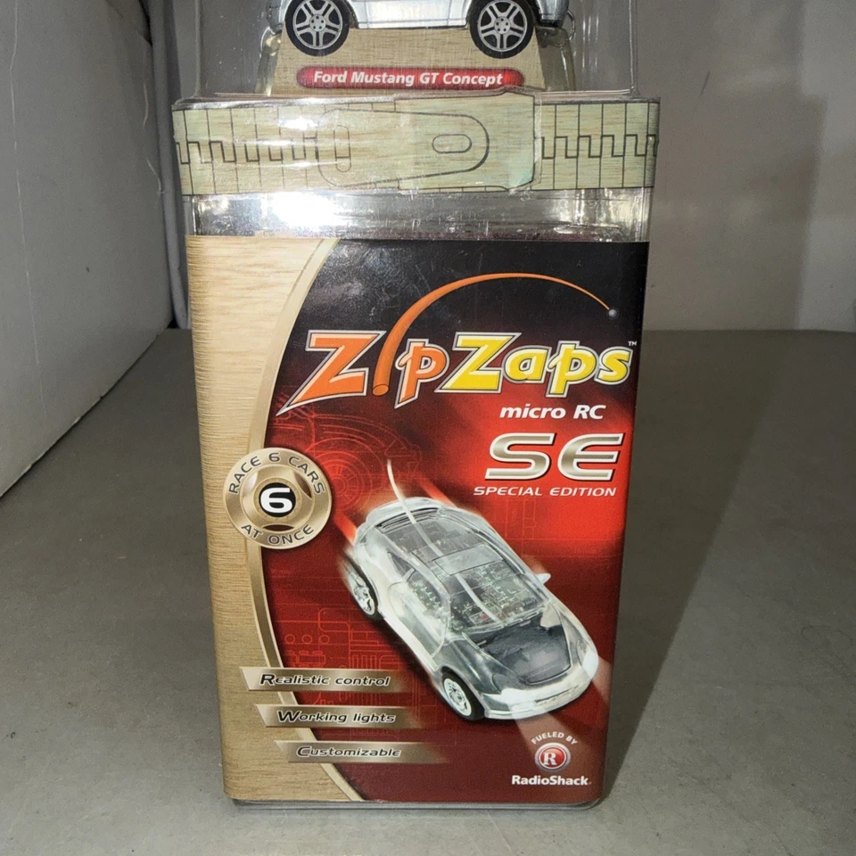 Vintage Zip Zaps Micro RC SILVER Ford Mustang GT CONCEPT  New In Box - Image 4 of 4