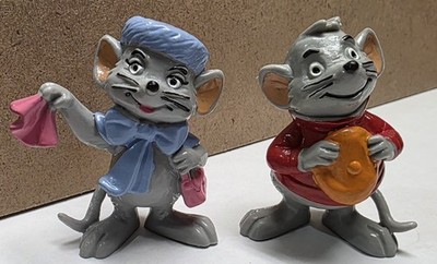 Disney The Rescuers Bianca Bernard Lot Of 2 PVC Figures 1984 Bullyland