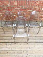 Set of 4 Authentic Transparent Kartell Louis Ghost Chairs - Philippe Starck