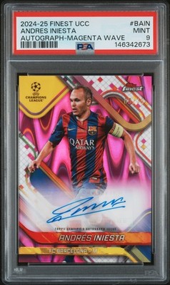 2024-25 Finest UCC Andres Iniesta -BarcelonaMagenta Wave Auto /75