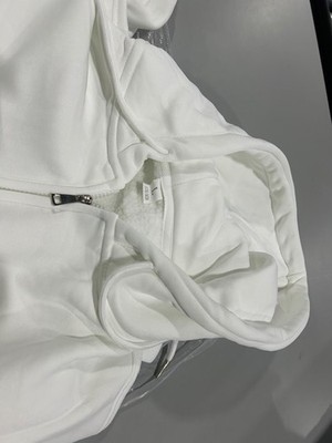 GENERIC LARGE WHITE HOODIE JACKET - SIZE: MEN L WOMEN L - WHITE