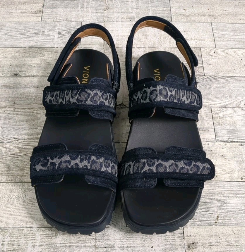 Vionic Cassidy Denim Multi Leopard Print Hook Loo… - image 6