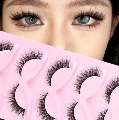 [5 Paar] 3D mehrlagige flauschige Cluster Wimpern - weich leicht weich weich falsch 