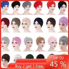 New Women Muslim Turban Hijab Hat Long Head Scarf Wrap Islamic Fashion Chemo Cap