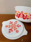 Vintage Pyrex Friendship Pattern Covered 1qt Casserole Dish Doves Flowers W/LID