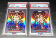 2021 Panini Prizm Jalen Green #306 Silver Prizm (RC) Gem Mint PSA 10 2 Card Lot!