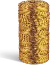 656 Feet/218 Yards Metallic Cord Gold Twine, 1.5 mm Gold,