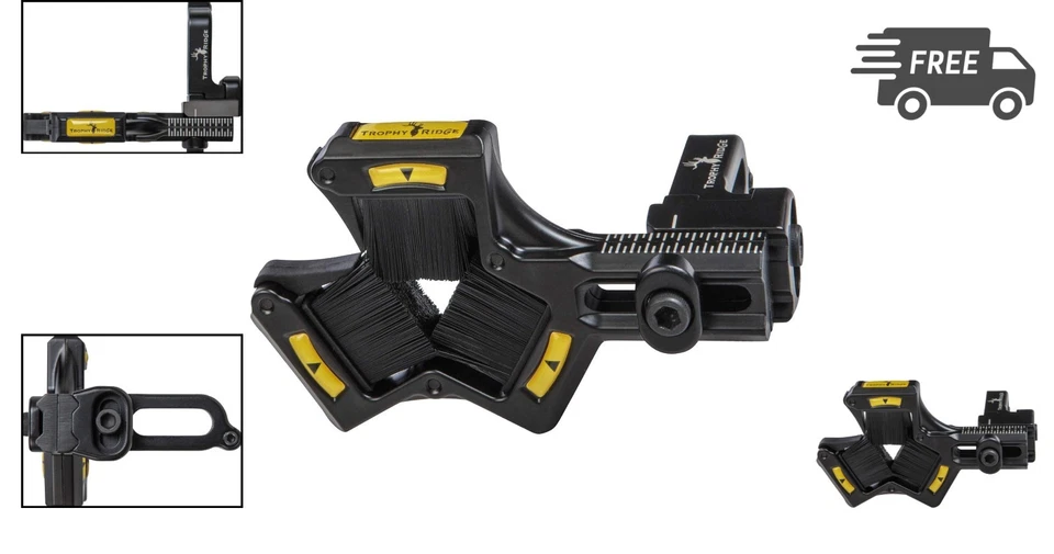 Archery Arrow Rest V-Shaped Whisker Biscuit Durable Aluminum Black - Image 2 of 4