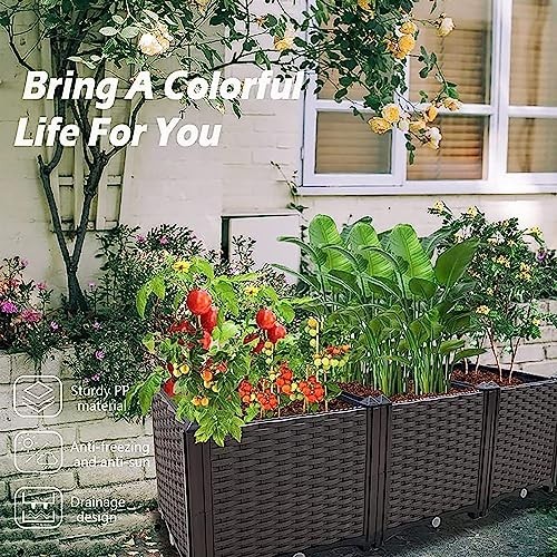 Raised Garden Bed Large Planters for Outdoor Plants Elevated Rectangular - Picture 4 of 6