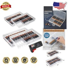 Set of 4 Battery Storage Cases - AA AAA, 48-Battery Capacity, Clear