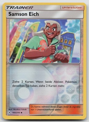 Samson Eich 185/214  Reverse Holo - Kräfte im Einklang - DE - NM - Pokemon TCG