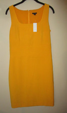 NWT Ladies Ann Taylor Sunflower Yellow Gold Sleeveless Sheath Dress Size 6