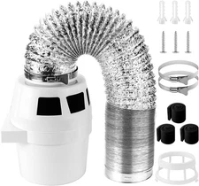 3 IN 1 Indoor Dryer Vent Kit for Electric Dryer with 4 Inch by 10 Feet