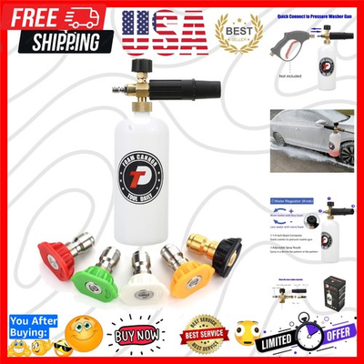 #ad Foam Cannon with 1 4 Inch Quick Connector 1 Liter 5 Pressure Washer Nozzle ... $31.19