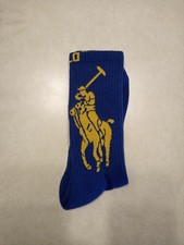POLO RALPH LAUREN Blue BIG PONY Cotton Blend Crew Socks 10-13 NWT