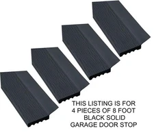 Black Solid Garage Door Stop Sides and Top Trim 4 Pieces of 8 Foot w/wo Nails