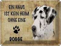 Blechschild 30X40 Cm Dogge Hund Deko Geschenk Metall Schild