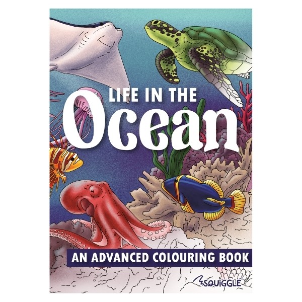 Squiggle® A4 Life in The Ocean Advanced Colouring In Book - Adults De Stress. - Image 2