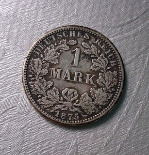 Silbermünze 1 Mark 1875 A Prägung Deutsches Kaiserreich.
