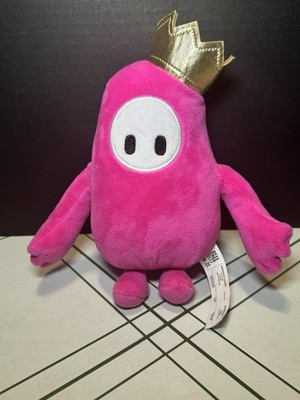 Fall Guys Ultimate Knockout Plush 8  Pink Bean Gold Crown Mediatonic