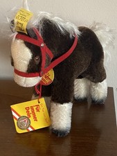 WOW Rare Steiff Ferdy the Horse brown Mohair red harness Pristine ALL TAGS LOOK