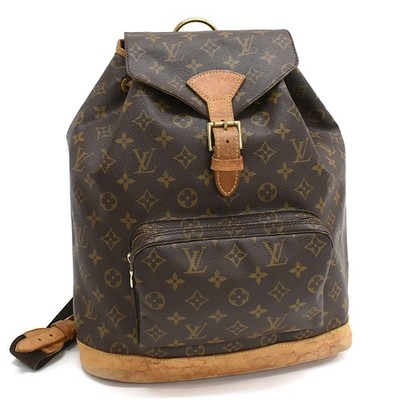 LOUIS VUITTON Monogram Montsouris GM M51135 Backpack Brown Canvas b44 T01O