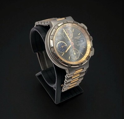 1980 Longines Conquest Astronomic Chronograph Rf 4983 Titanium