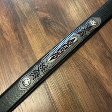 Wrangler Belt Men  s 34 Leather Silver Concho Handcrafted Made Old Sonora Mexico