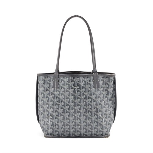 Goyard Anjou Mini Handbag PVC / Leather Gray Unisex #ALB8345