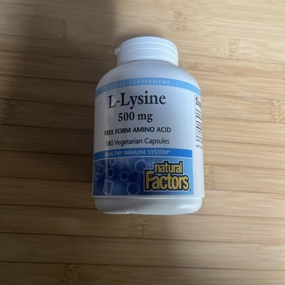 Natural factors, L-Lysine 500 Mg, 180 Vegetarian Capsules